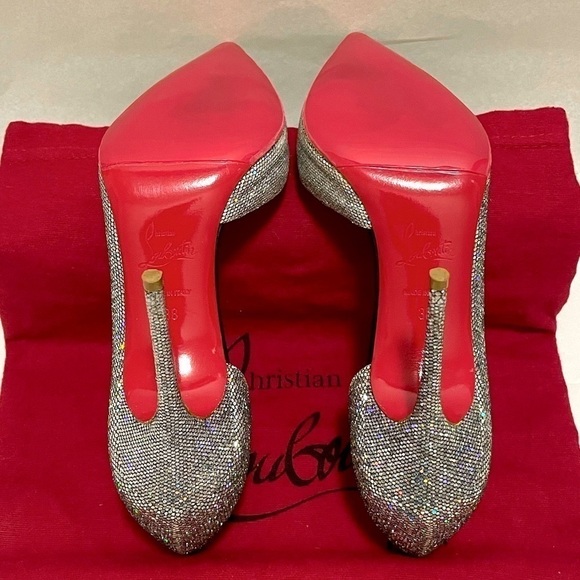 Christian Louboutin iconic ‘Iriza’ starburst discoball glitter Holo 100mm EU38 - Picture 9 of 10